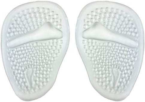 iPerson 2 Pairs Comfort Foam Soft Steppers Metatarsal Gel Pads Ball of Foot Cushions Self-Sticking Forefoot Shoe Insoles for Women High Heels Rapid Relieve Foot Pain (Clear)