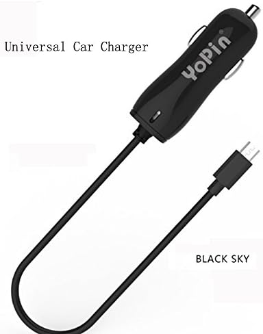 Universal Car Charger Dual USB Port Auto Mini Charger Adapter with LED Light for Galaxy S8/Plus,S7,S6, LG, Google Nexus 6, iPhoneX/8/7/6s/Plus, iPad/Pro/Mini etc (Black)