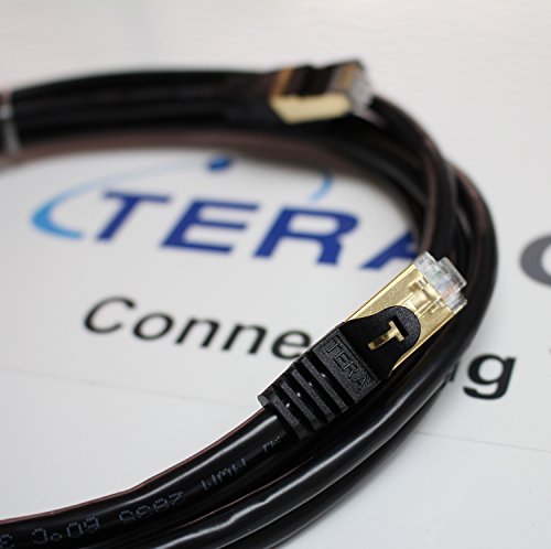 Tera Grand - Premium CAT7 Double Shielded 10 Gigabit 600MHz Ethernet Patch Cable for Modem Router LAN Network - Built with Gold Plated and Shielded RJ45 Connectors, 10 Feet Black - Thumbnail 6