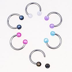 Linkning 30PCS Septum Rings Acrylic C Shape Buffalo