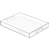 NIUBEE Clear Serving Tray 12x16 Inches -Spill