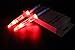 JASON YUEN 2PCS PACK Pen light ballpoint pen Metal 2 in 1 LED light up pen without extra refill and batteries in one box-writting and read in darkness night (Red light)