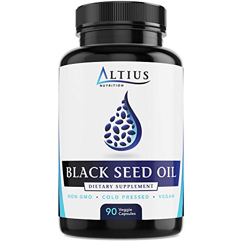 Altius Nutrition Black Seed Oil Capsules: Cold Pressed, 100% Virgin, Vegan, Non-GMO - Nigella Sativa Black Cumin Seed Oil & Source of Omega 3 6 9 - Made in The USA - Pure Blackseed Oil, 90 Count