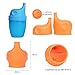 Tougs Silicone Sippy Straw Cup Lids for Toddlers Babies (Pack of 5) - 3 Drinking Straws Included - Reusable, Spill-proof, Durable - Stretches to Cover Tumblers, Yeti Rambler, Mason Jars, Cups and Mugs