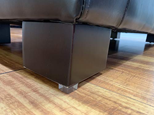 Clear Tall Square Adhesive Rubber Bumper Pads - Made in USA - Rubber Feet for Speakers, Electronics, Furniture, Appliances, Audio Equipment - 20 Pieces