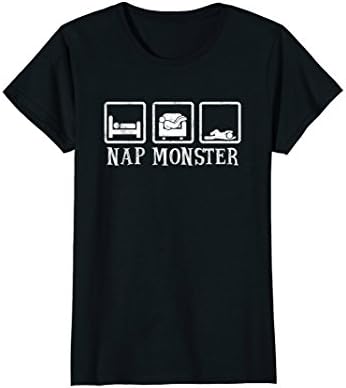 Womens NAP MONSTER sleep sofa daybed lawn chair relax snore tshirt XL Black