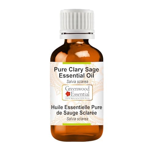 Greenwood Essential Pure Clary Sage Essential Oil (Salvia sclarea) Steam Distilled Natural Therapeutic Grade 10ml (0.33 oz)
