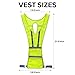 VIZPET Reflective Running Vest Led Safety Vest with Adjustable Waist & Large Pocket for Jogging Biking Motorcycle Walking (Green Vertical)