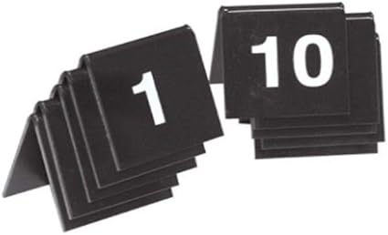 Chevalet de table numéroté double face argent/noir 5 po x 3 po - Cal-Mil