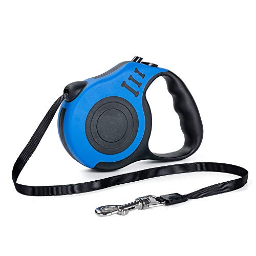 Zrova Retractable Dog Leash â€“ 16.5FT Dog Walking Leash for Dogs, Portable Design with One Button Brake Lock, Comfortable Hand Grip, Dog Waste Dispenser-Strong Nylon Tape, Ribbon Pet Leash