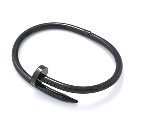 Designer inspired titanium steel nail cuff bangle brace…