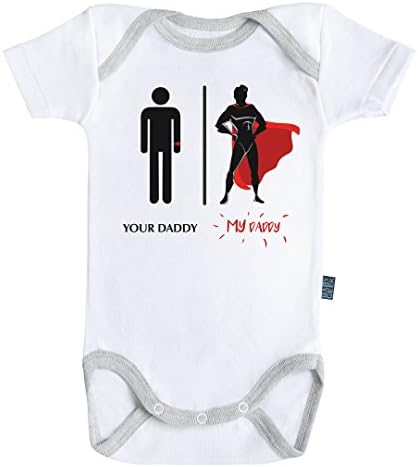 Super family - My daddy bodysuit / onesie short sleeves - 100% cotton - Baby Geek (3-6M)