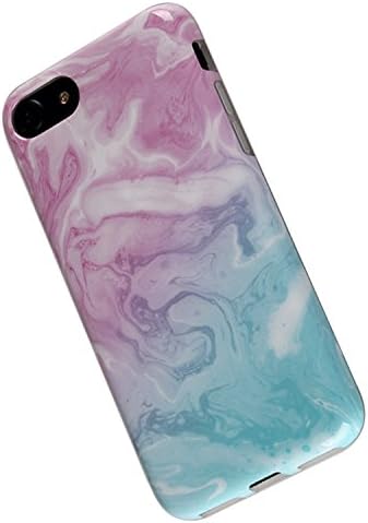 iPhone 7 Case ATNG Slim Soft Smooth TPU Flexible Shockproof Anti-Scratch Anti-Fingerprint Back Case for iPhone 7 [4.7 inch Display] Shell Full Protection(Pink Blue marble)