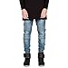 DAVID.ANN Men's Slim Straight Fit Biker Jeans,Light Blue,32