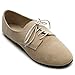 Ollio Women's Ballet Flat Shoe Faux Suede Lace up Oxford