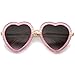 zeroUV Women's Transparent Glitter Frame Metal Temple Heart Shaped Sunglasses 53mm (Pink-Gold/Lavender)
