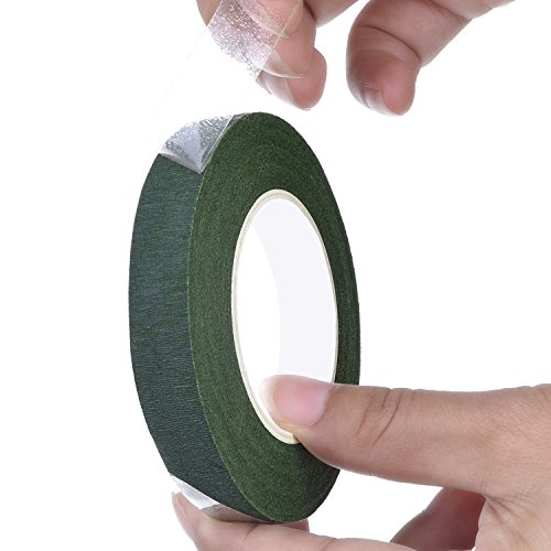 1/2" x 30 Yards Dark Green Floral Tape Artificial Tape Stem Wrap for Bouquet Stem Wrap Floral Arranging Craft Projects Corsages, Wedding Bouquet (9pcs)