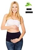 M Like Mama Women's Maternity Fit Bamboo Belly Bands and Waist Extenders for All Stages of Pregnancy, 3 Items, Black, Small