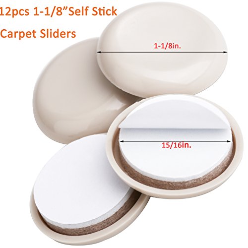 1-1/4" Furniture Sliders For Carpet & Hardwood Floors