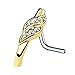 BodyJ4You 4-Pack 20G 0.8mm Nose Ring L-Shape Bend Stud Screw Goldtone Crawler Surgical Steel Nostril Set