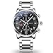 OLMECA Men's Watches Luxury Sports Casual Quartz Wristwatches Waterproof Chronograph Calendar Date Stainless Steel Band Black Color 666 (Silver Black)