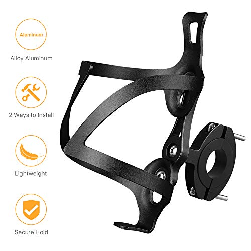 FIREOR Bike Water Bottle Holder, Bicycle Water Bottle Cage Lightweight Aluminum Alloy MTB Cycling Cup Holder Bike Accessories with Handlebar Mount Bracket