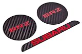 2013 Subaru BRZ Carbon Fiber Cupholder Plates, CF Red/Black, BRZ + Subaru