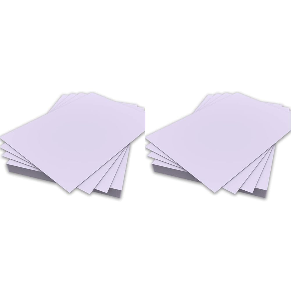 A4 Lilac Colour Paper 80gsm Sheets Double Sided Printer Paper Copier Origami Flyers Drawing School Office Printing 210mm x 297mm (A4 Lilac Paper - 80gsm - 100 Sheets) (Pack of 2)