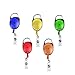 5 PCS Different Colors Translucent Retractable Carabiner Reels for ID Badge Holders, Key Cards and ID Cards