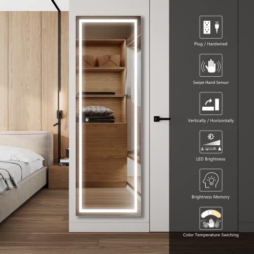 smartrun 65''x22'' Full Body Length Mirror with Lights, Large Wall