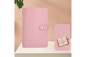 Cash Storage Album Book, Large Capacity Money Saving Binder (Pink) with 50 Pages (Holds 100 Bills), Portable Bill Organizer f