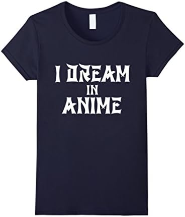 Womens I dream in anime T-shirt Medium Navy