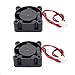 Mercurry 12V 2-Pin 25mm x25mm x10mm Small Mini Brushless Cooling Fan (2pcs) for Desktop, Laptop, Server