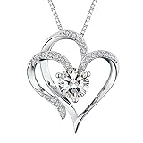 Heart Necklace 14K Gold Plated 5A Cubic Zirconia Pendant Necklaces for women