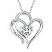 Heart Necklace 14K Gold Plated 5A Cubic Zirconia Pendant Necklaces for women