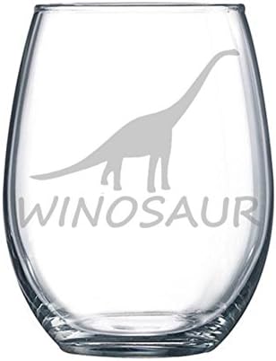 Winosaur Etched Brontosaurus Wine Glass