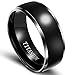 Jude Jewelers 8mm Black Solid Real Titanium Metal Ring