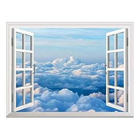 Removable Wall Sticker/Wall Mural - Sea of Clouds | Creative Window View Home Decor/Wall Decor - 36"x48"