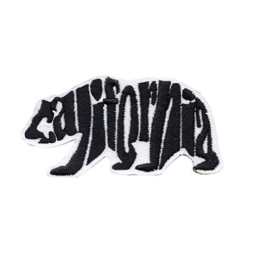 California Bear Motif Iron On Embroidered Applique Patch