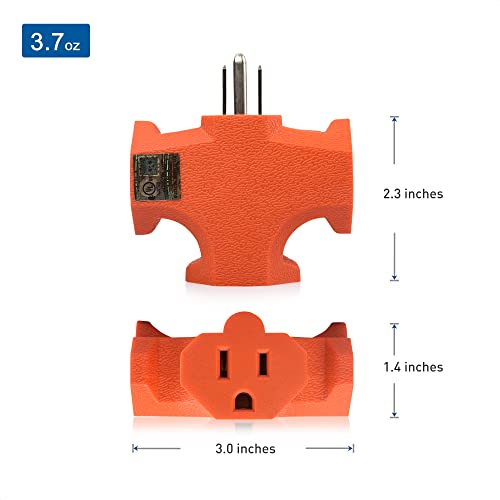 Cable Matters 3Pack 3 Way Plug Adapter, UL Listed (3 Prong 3 Outlet
