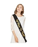 Black Mom to be Sash - Elegant Satin with Gold Glitter - Baby Shower Decorations Gift for Baby Boy or Girl