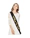 Black Mom to be Sash - Elegant Satin with Gold Glitter - Baby Shower Decorations Gift for Baby Boy or Girl