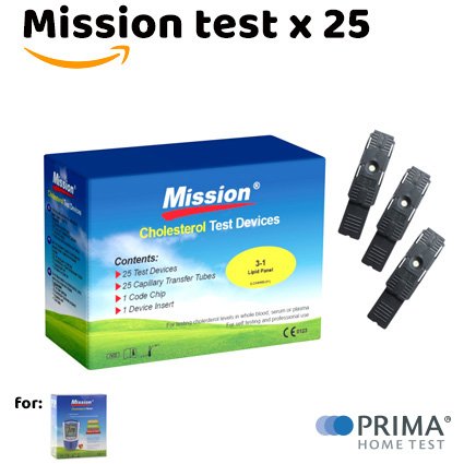 Cholesterin Teststreifen für Mission 3-in-1 Messgerät (25 stk.)