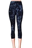 VIV Collection Plus Size Tie Dye Brushed Capris (Dark Souls)