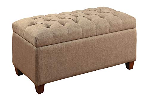 Tufted Storage Bench Taupe