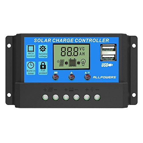 SUNGOLDPOWER 200 Watt 12V Monocrystalline Solar Panel Module:2pcs 100W Monocrystalline Solar Panel Solar Cell Grade A +20A LCD PWM Charge Controller Solar+MC4 Extension Cables+2 Sets of Z-Bracket