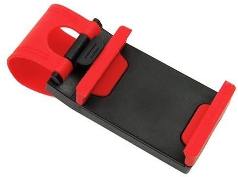 MuLife Universal Mini Adjustable Portable Steering Wheel Cradle Clip Holder Smart Clip Car/Bike Mount for Mobile Cell Phone Smart Cellphones (Max Screen Size 4.8 inch)