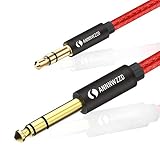 LinkinPerk 3.5mm to 6.35mm TRS Stereo Audio Cable，6.35 1/4" Male to 3.5 1/8" Male Aux Jack for iPod, Laptop,Home Theater Devices, and Amplifiers (1m/3ft)