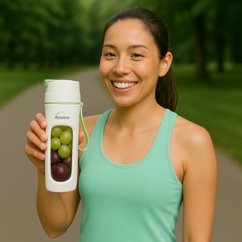 Mini Liquidificador Portátil 480mL | Alta Potência 2200RPM | Bateria 1500mAh | Sucos, Vitaminas e Shakes | Compacto, Leve e Recarregável USB Tipo-C | Seu Whey Pronto a Qualquer Hora e Lugar (Roxo)