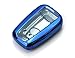 iJDMTOY Chrome Finish Blue TPU Key Fob Protective Case w/Button Cover Compatible with 2017/2018-up Toyota Camry Prius Prime Mirai C-HR, etc w/Push Start Engine Feature